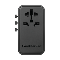 1-World Universal 4-Port Travel GaN Charger 140W + USB-C Cable