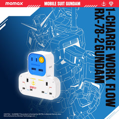 1-Charge Work Flow T-shaped Extension 2 Socket with USB