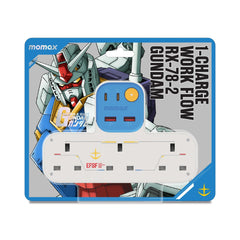 1-Charge Work Flow T-shaped Extension 3 Outlet with USB