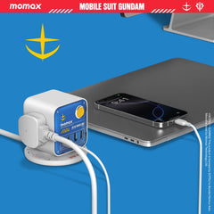 1-Charge Work Flow 3-Outlet GaN Power Cube 25W with USB Ports