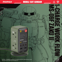 1-Charge Work Flow 6-Outlet GaN Power Tower 35W with USB Ports