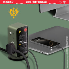 1-Charge Work Flow 6-Outlet GaN Power Tower 35W with USB Ports