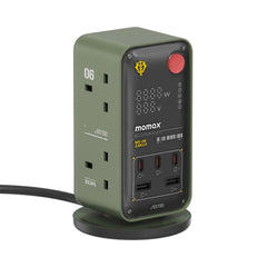 1-Charge Work Flow 6-Outlet GaN Power Tower 35W with USB Ports