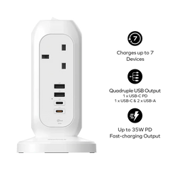 1-Plug 7-Outlet Power Strip With USB (PD 35W)