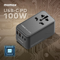 1-World 100W GaN 4 ports + AC Travel Adapter UA10