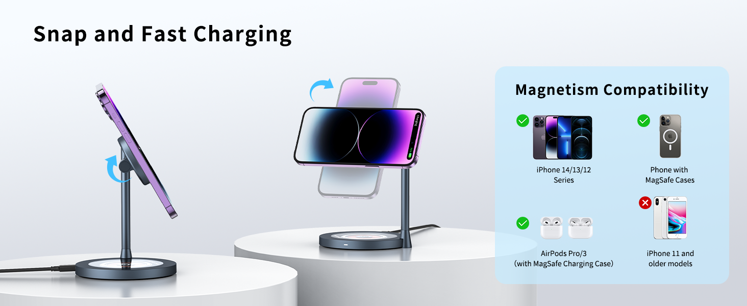 Q.Mag Dual 2 Dual Magnetic Wireless Charging Stand