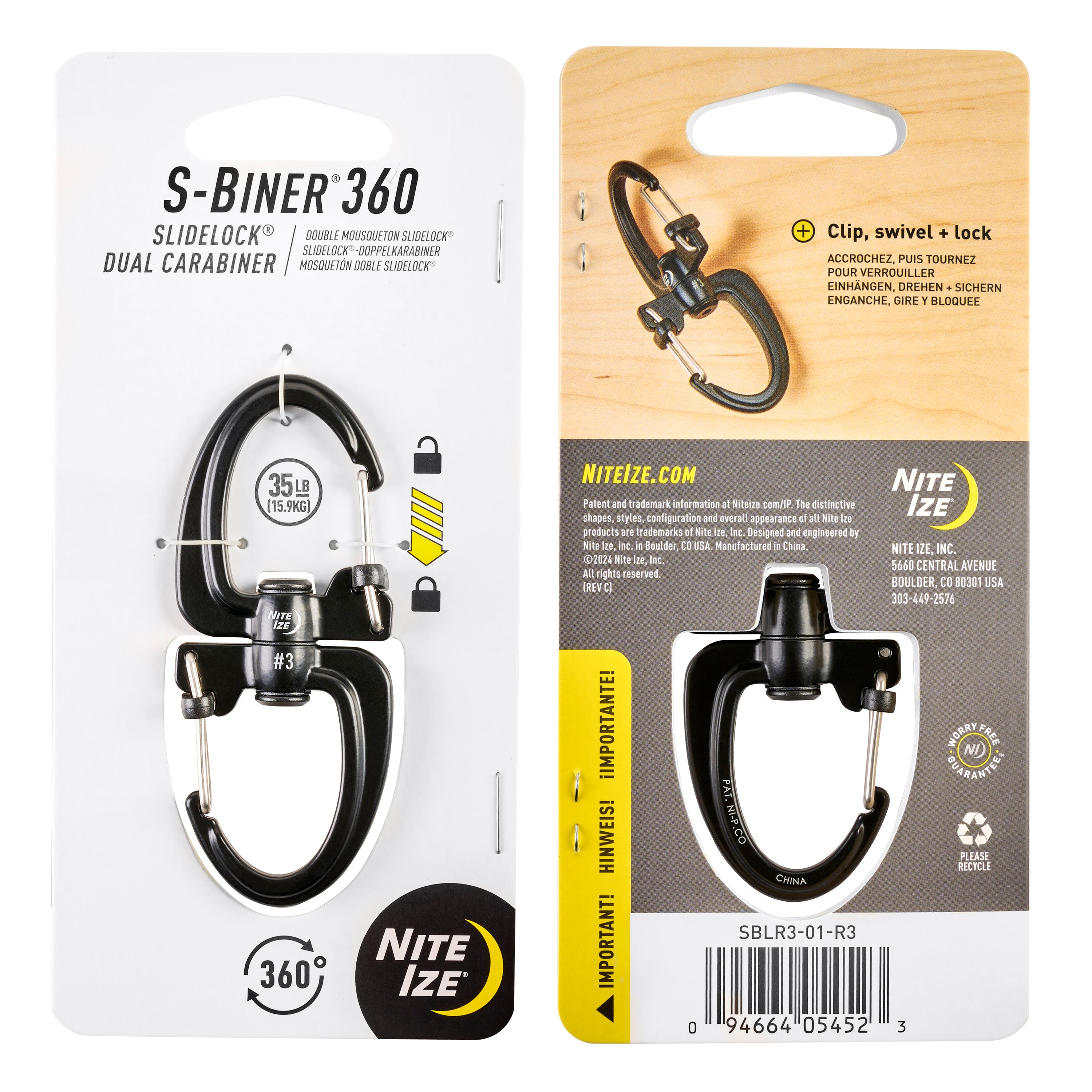 S-Biner® 360 SlideLock® Dual Carabiner