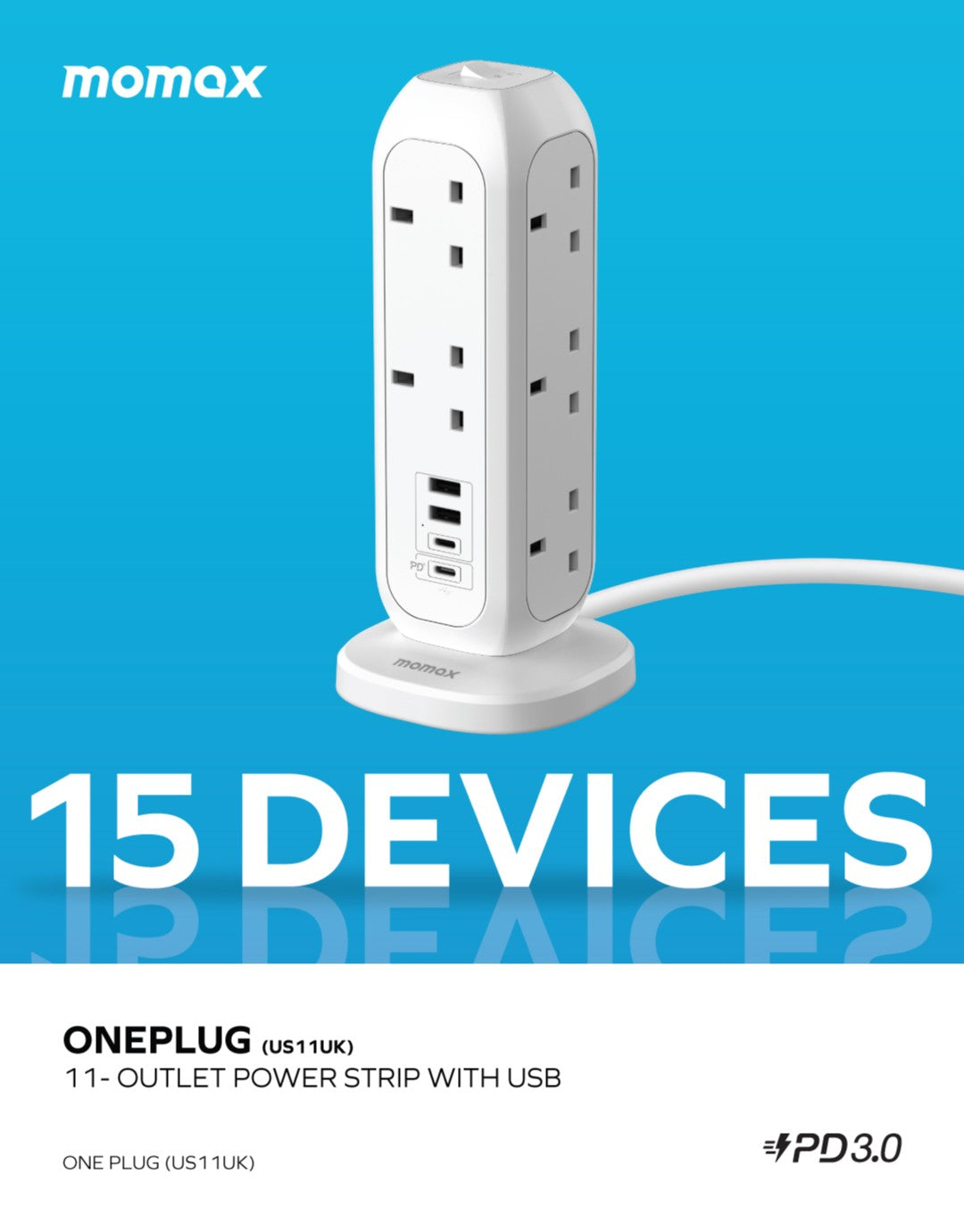 ONEPLUG 11-Outlet Power Strip With USB PD20W