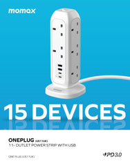 ONEPLUG 11-Outlet Power Strip With USB PD20W