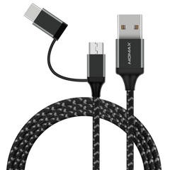 Zero 2-in-1 USB-C & Micro USB Cable Android (1M) DTC11