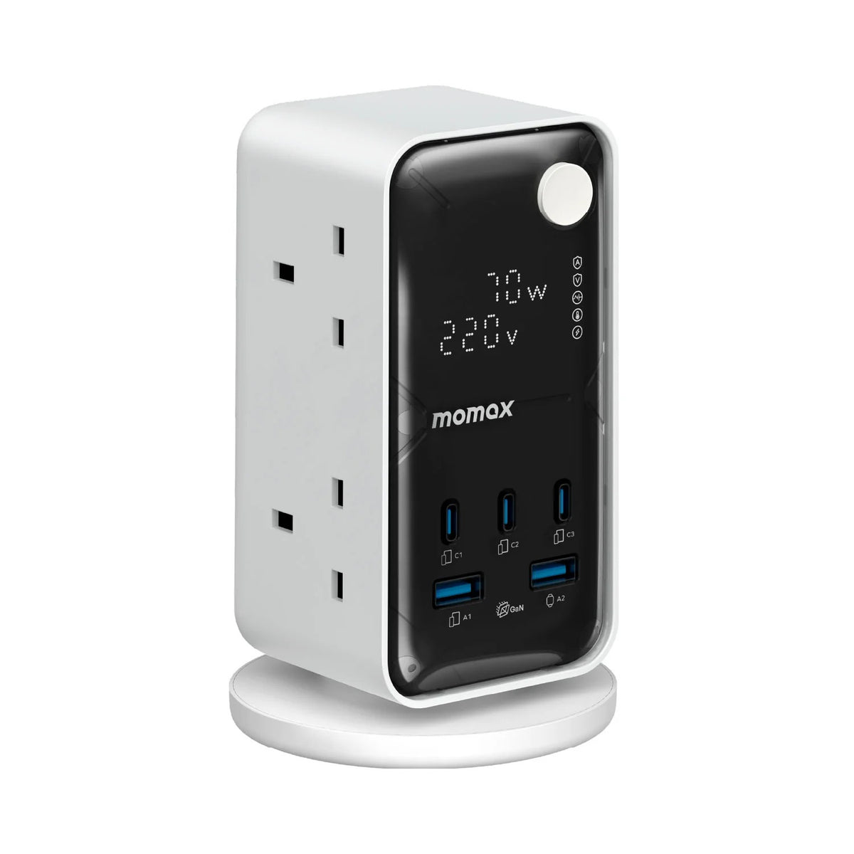 1-Charge Work Flow 6-Outlet Digital Display Power Tower with USB (70W)