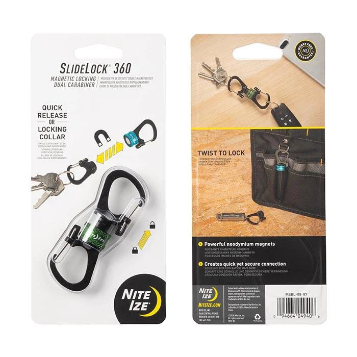 Slidelock® 360º Magnetic Locking Dual Carabiner