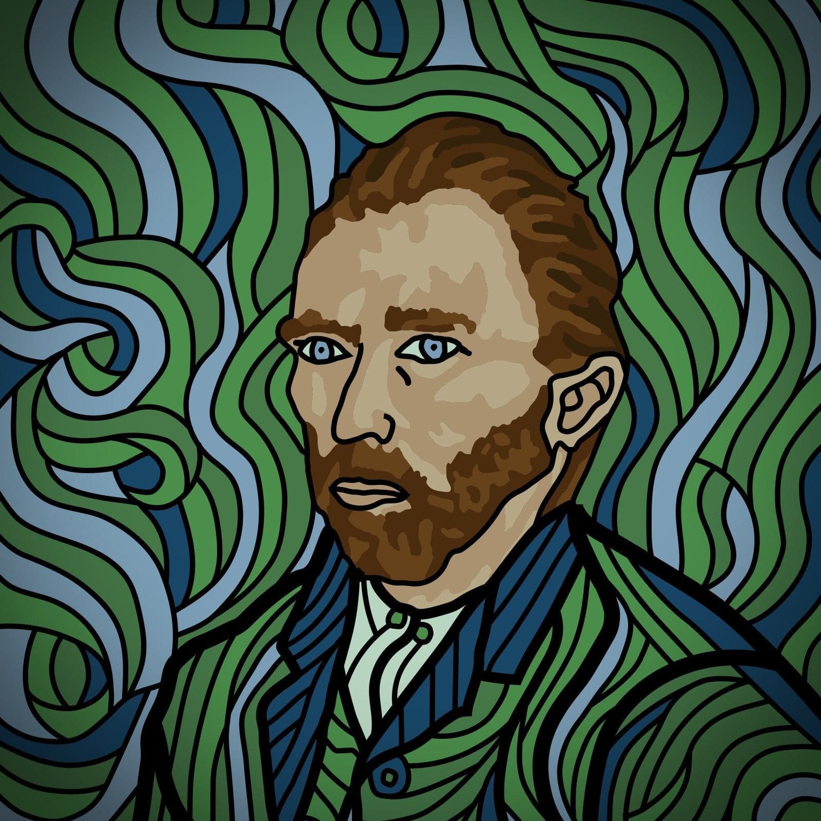 Vincent Van Gogh - Self-Portrait Patch w/ frame MR.X Label Patch Suburban.